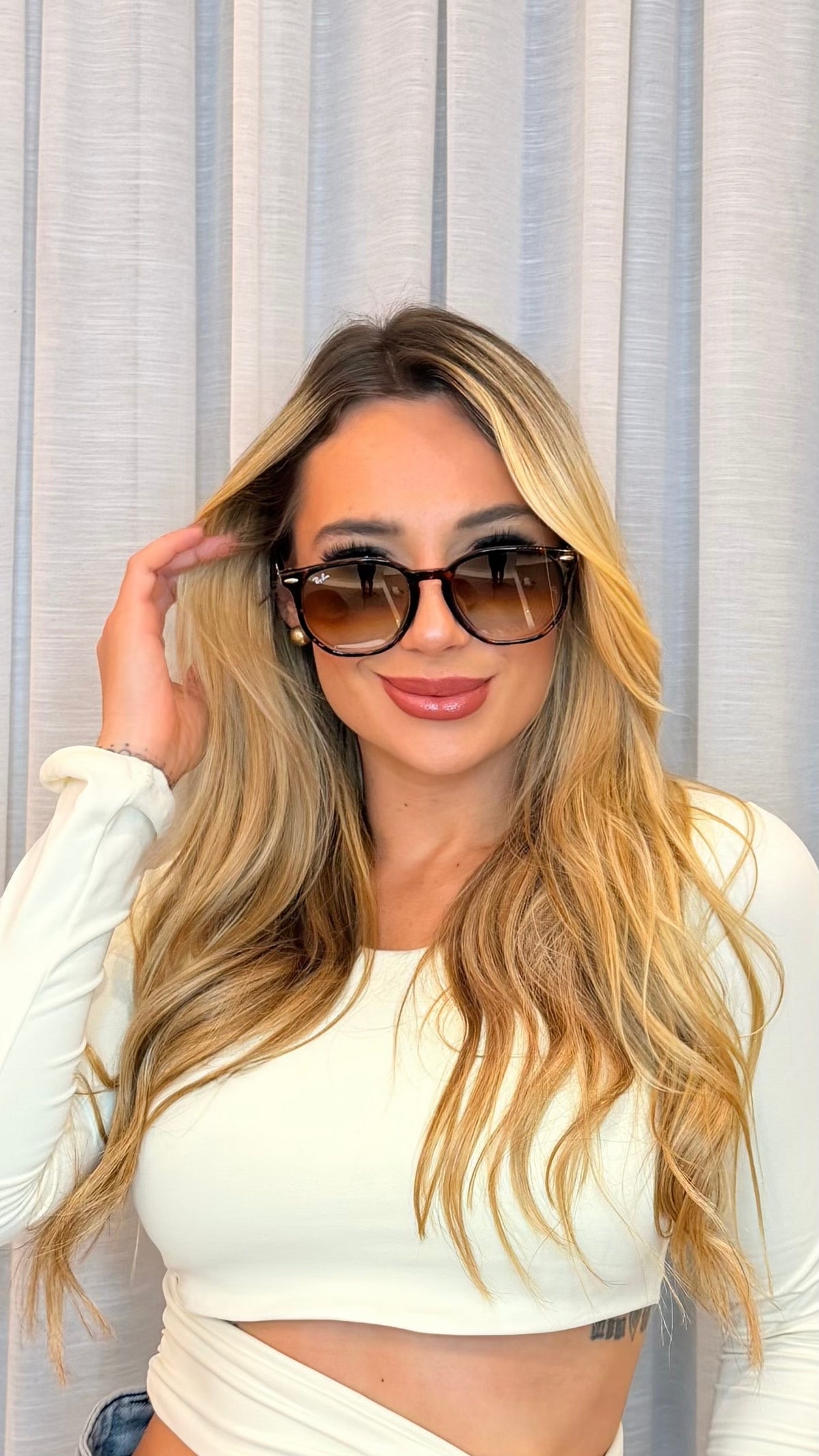 Óculos de Sol Ray-Ban Tartaruga com Lentes Degradê Marrom
