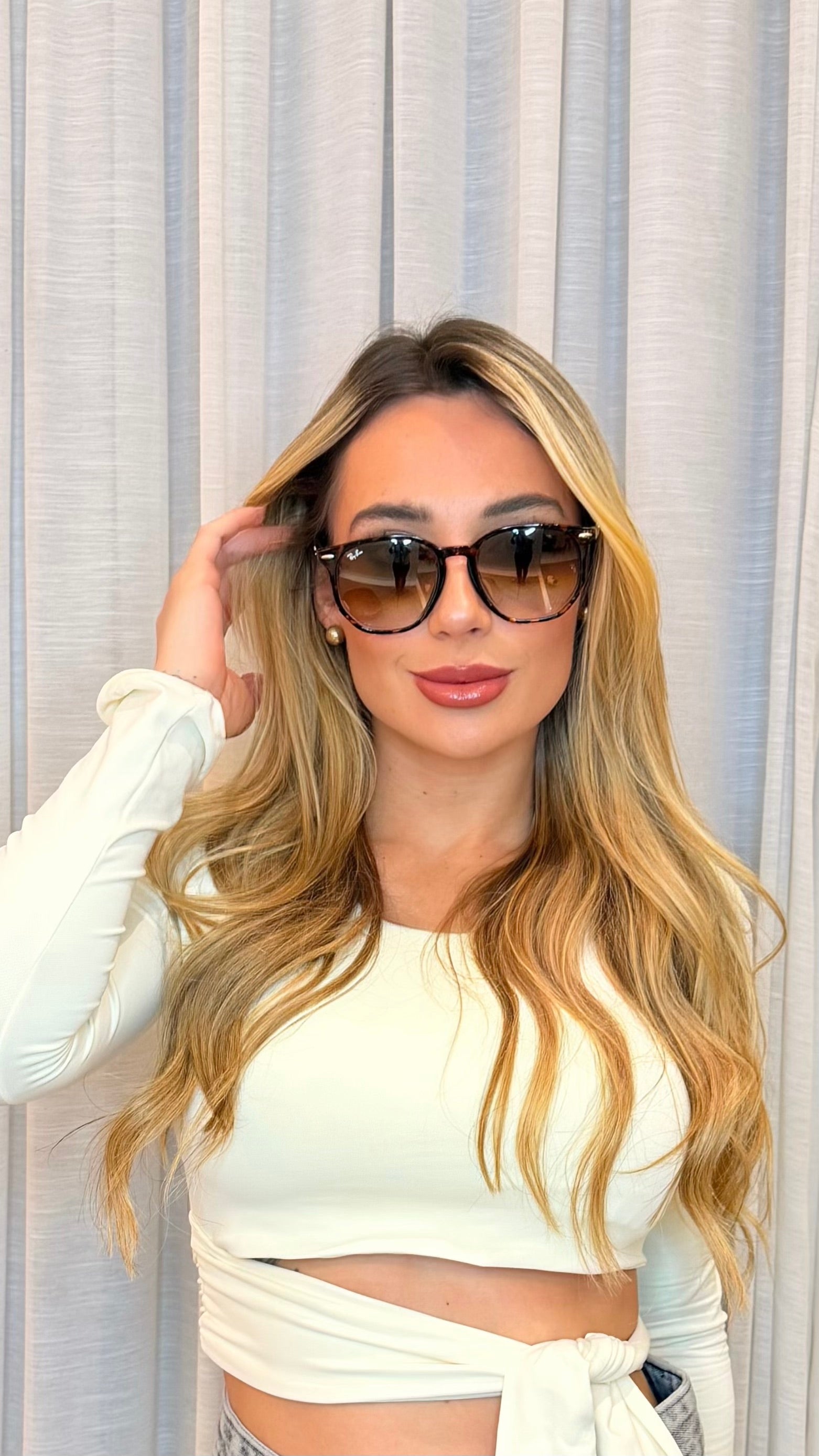 Óculos de Sol Ray-Ban Tartaruga com Lentes Degradê Marrom