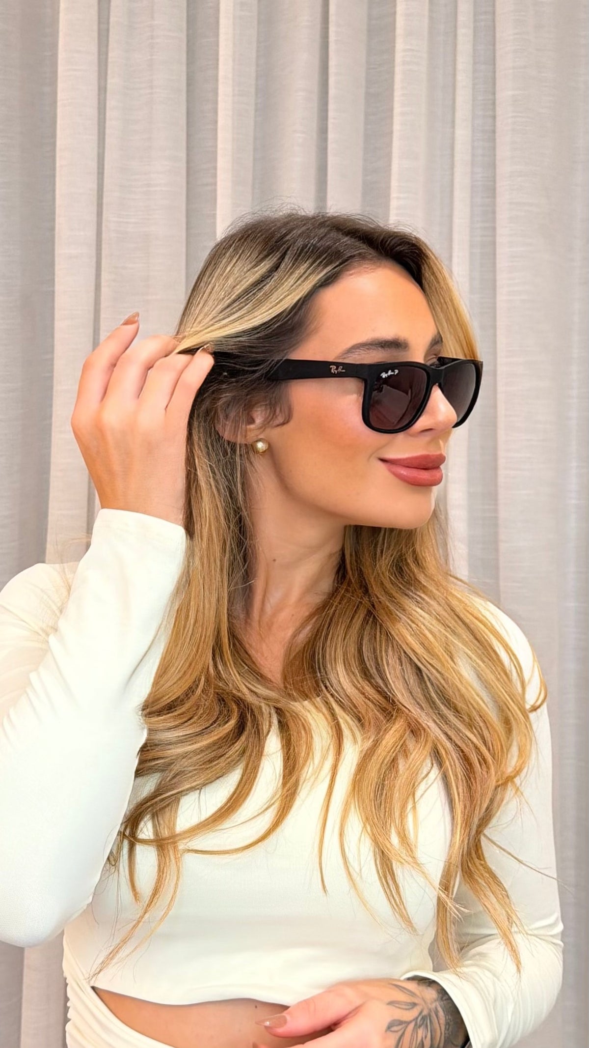 Óculos de Sol Ray-Ban Justin Preto Polarizado