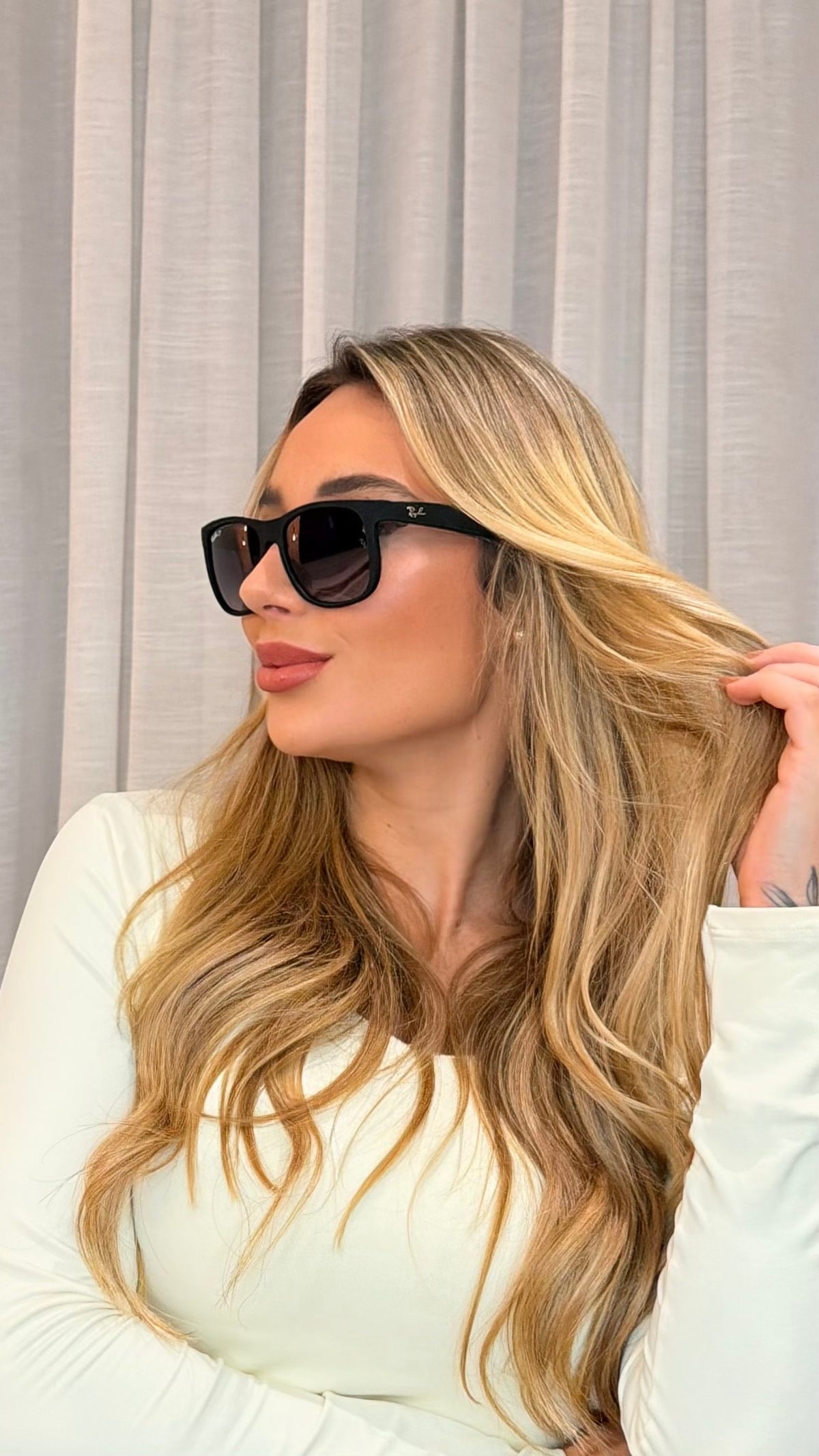 Óculos de Sol Ray-Ban Justin Preto Polarizado