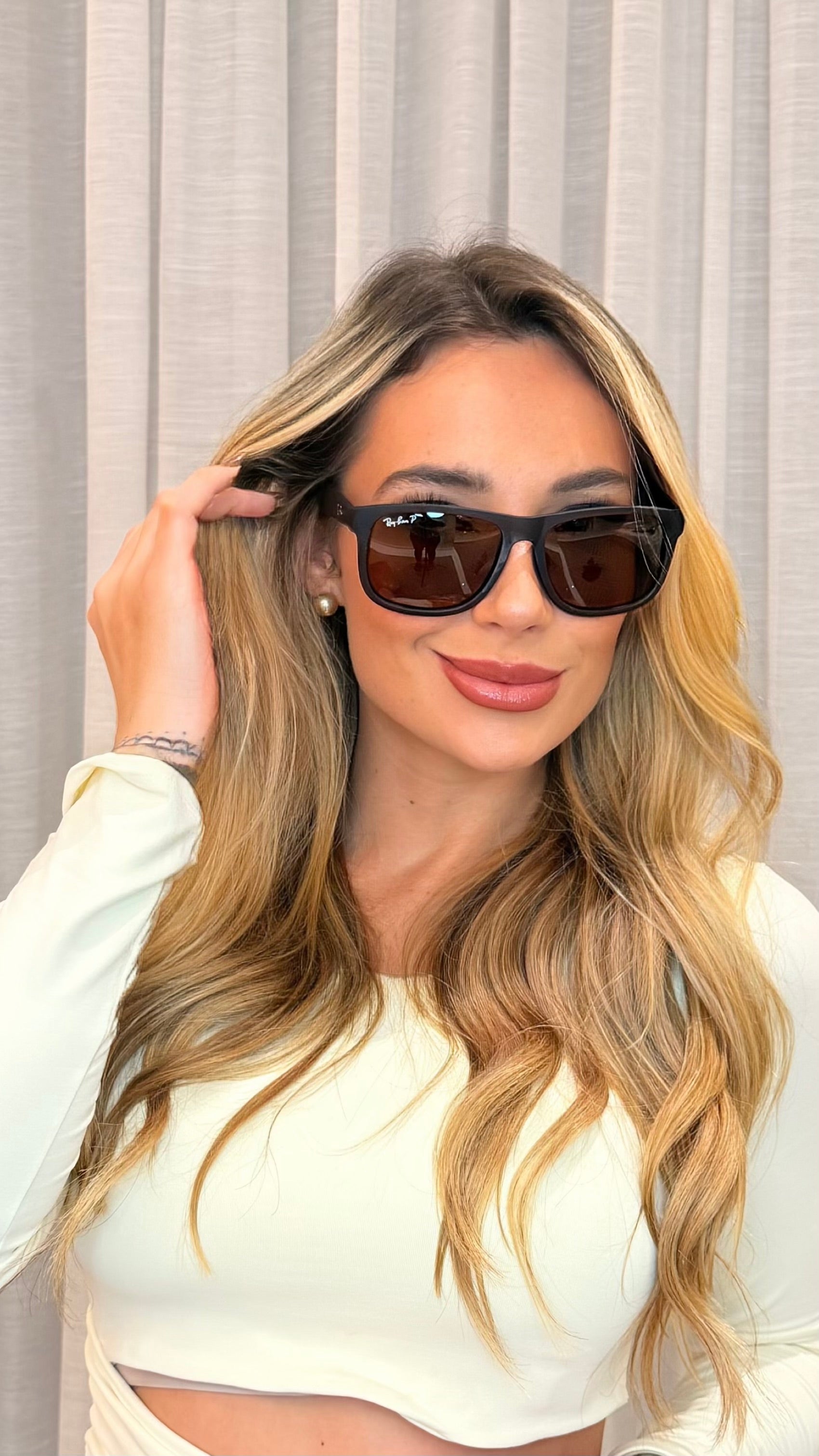 Óculos de Sol Ray-Ban Justin Polarizado Marrom
