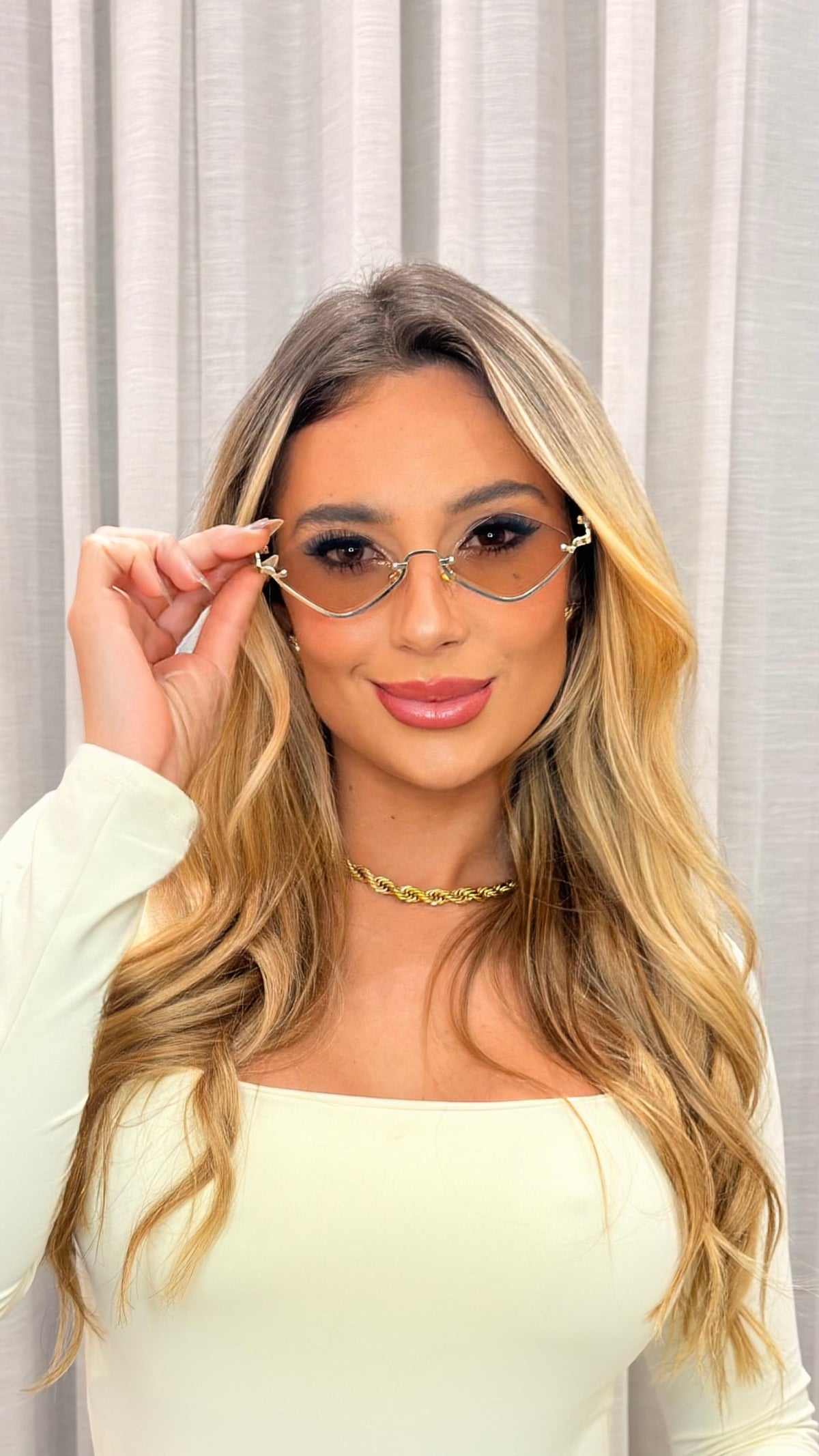 Óculos de Sol Gucci Dourado Vintage lentes degradê