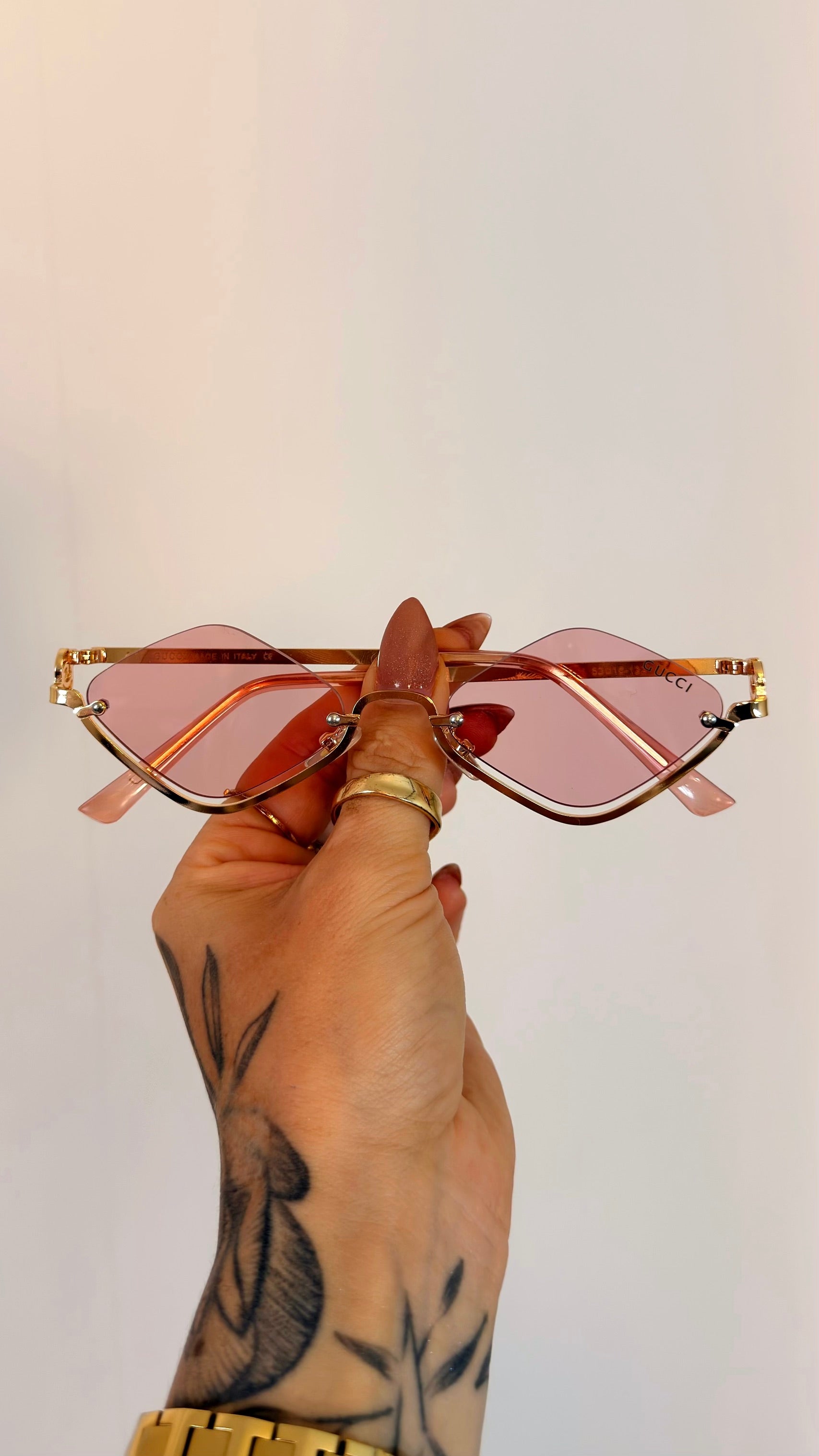 Óculos de Sol Gucci Diamante Lente Rosa