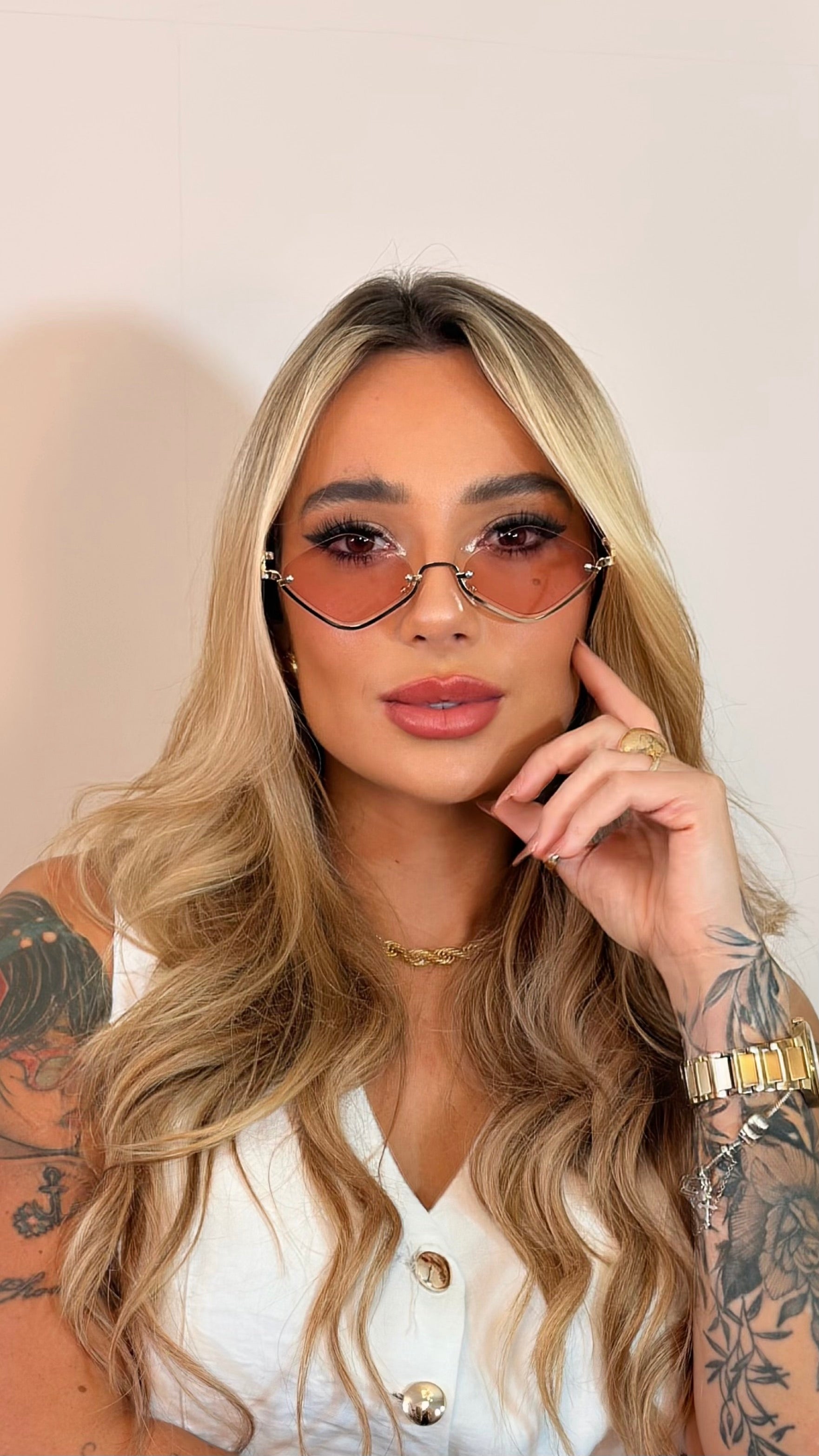 Óculos de Sol Gucci Diamante Lente Rosa