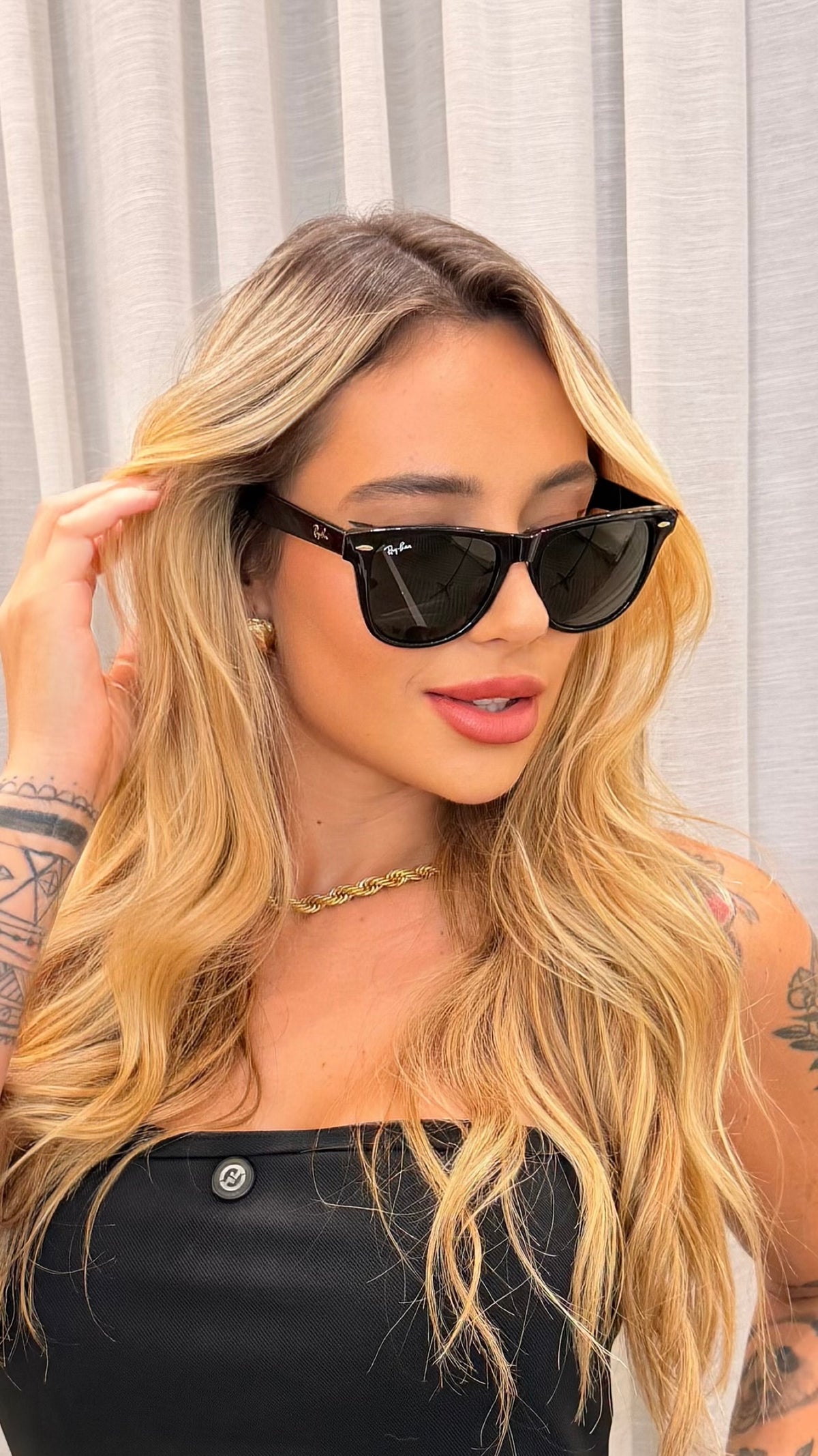 Óculos de Sol Ray-Ban Wayfarer Preto Clássico G-15