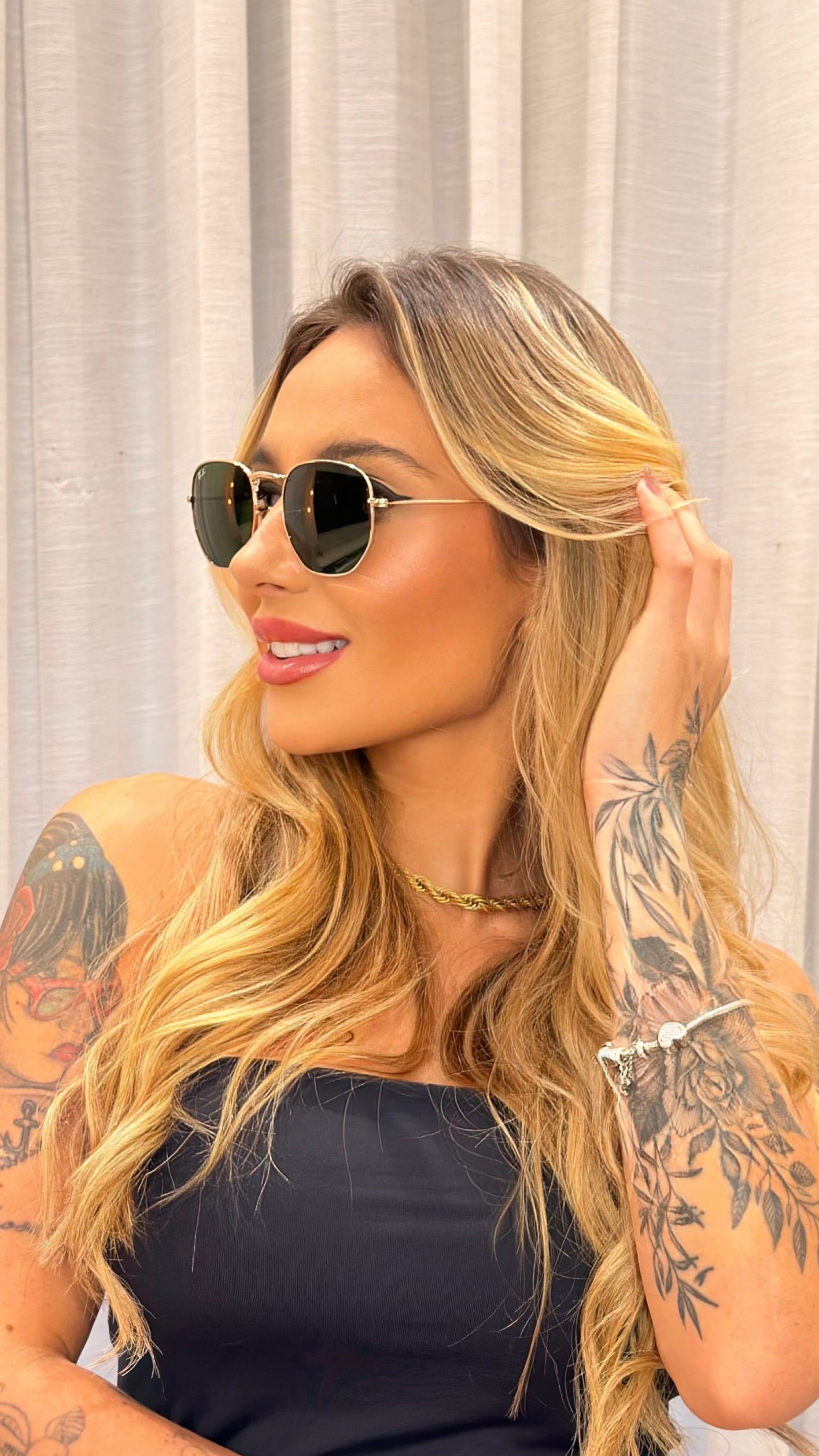 Óculos de Sol Ray-Ban Hexagonal Verde Clássico
