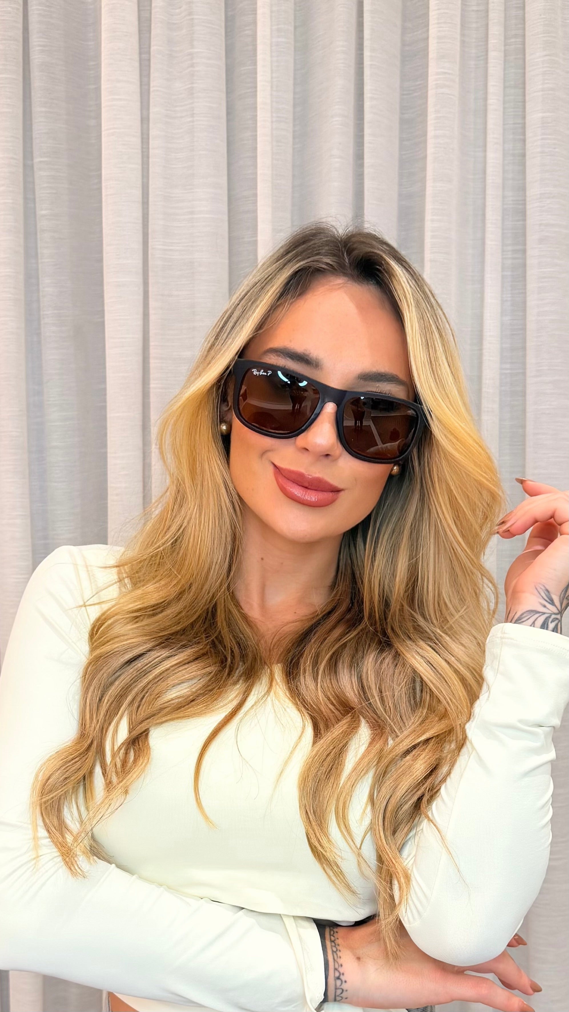 Óculos de Sol Ray-Ban Justin Polarizado Marrom
