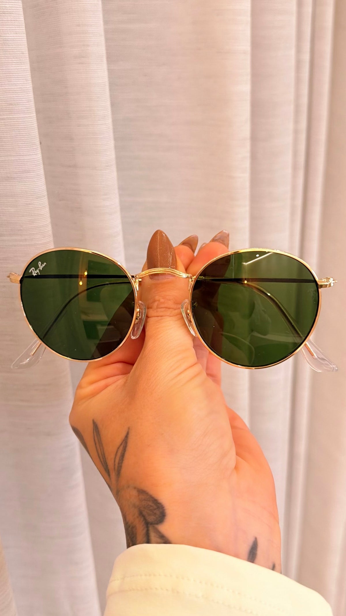 Óculos de Sol Ray-Ban Round Metal Lentes Verdes