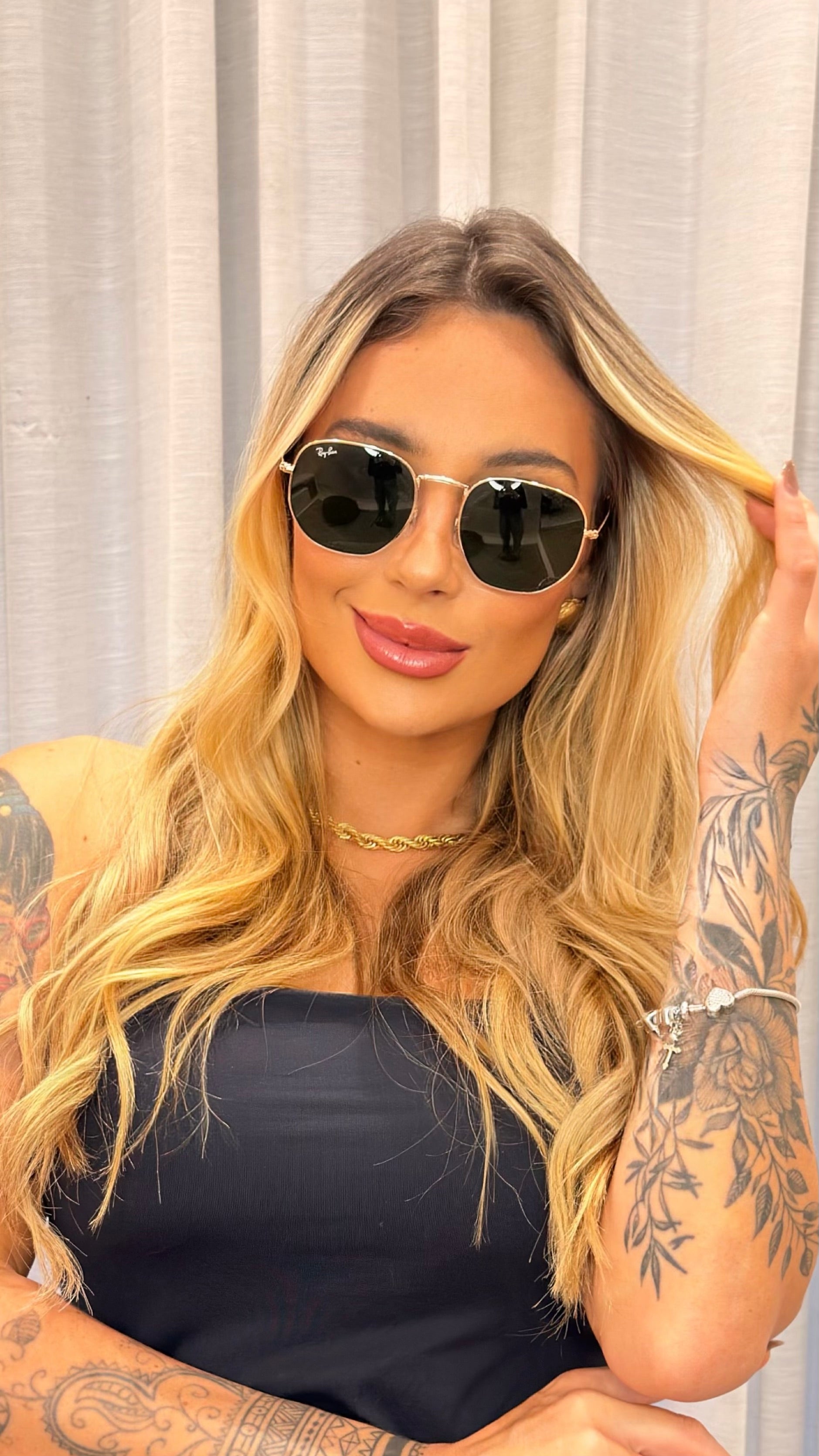 Óculos de Sol Ray-Ban Hexagonal Verde Clássico