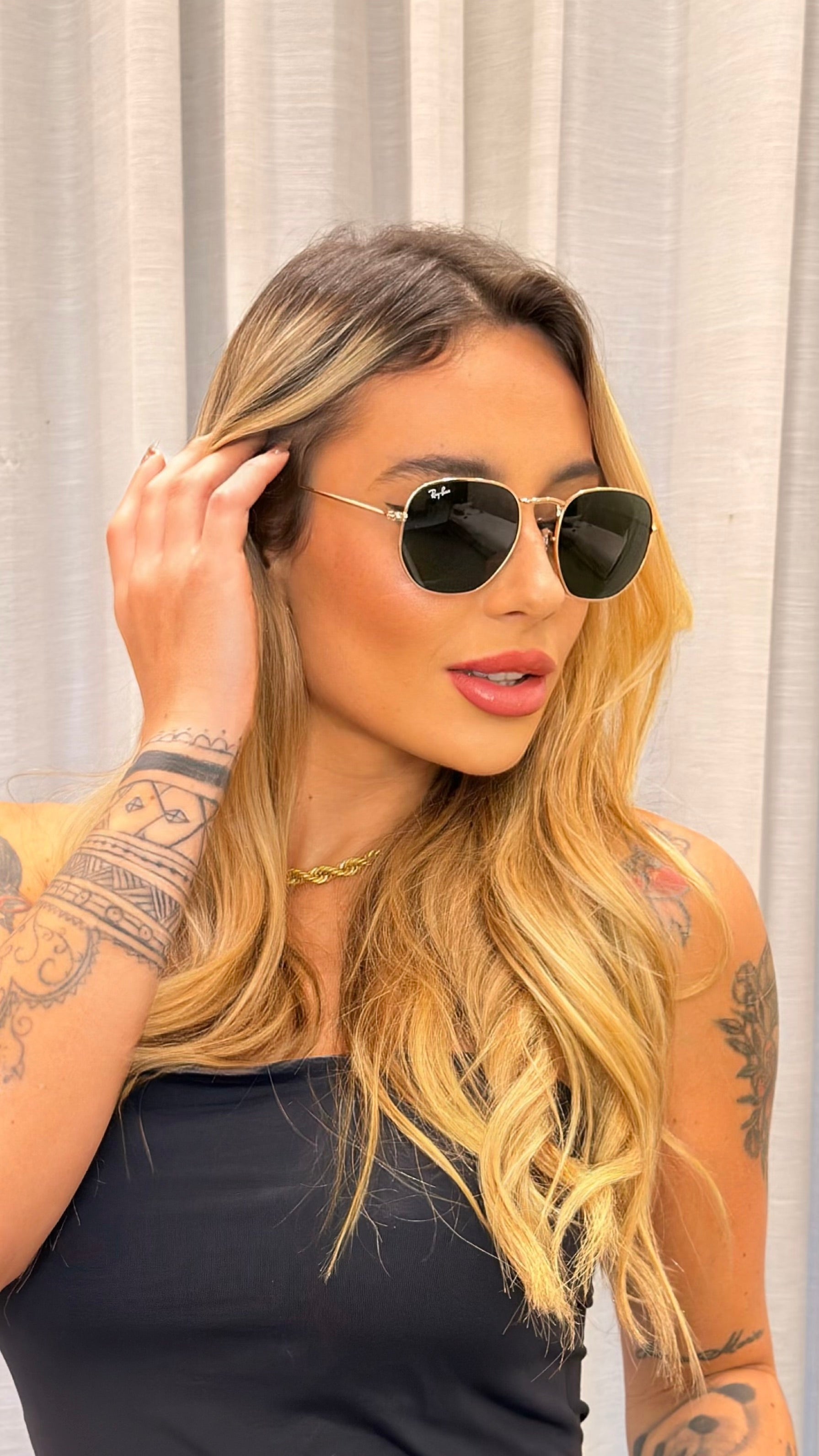 Óculos de Sol Ray-Ban Hexagonal Verde Clássico