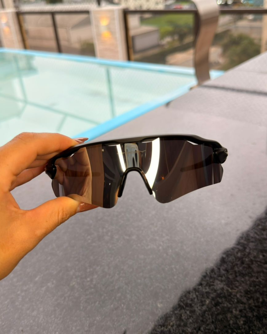 Óculos Esportivo Oakley Radar Proteção UV Lente Espelhada