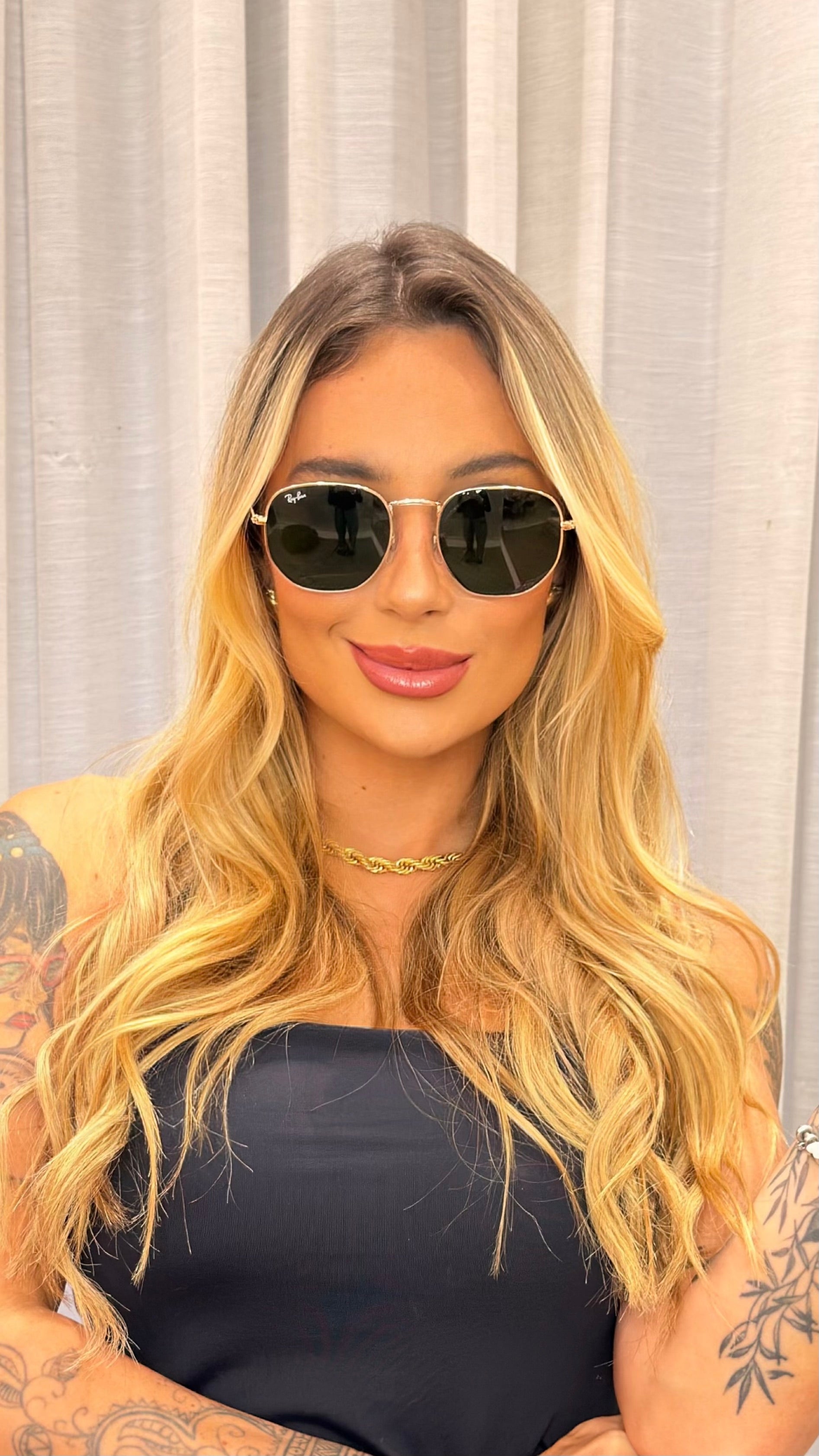 Óculos de Sol Ray-Ban Hexagonal Verde Clássico