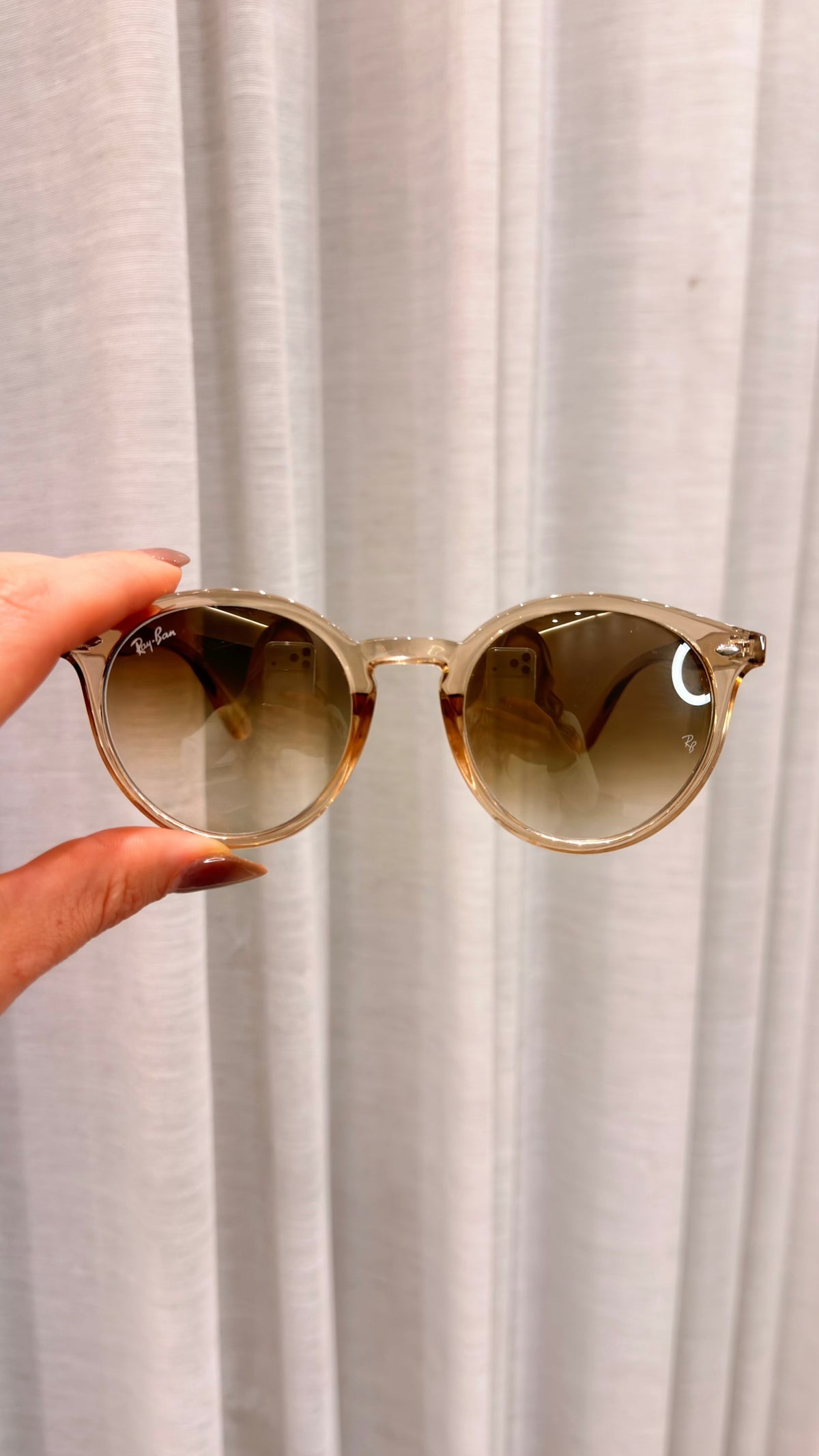 Óculos de Sol Ray-Ban Round Transparente Nude