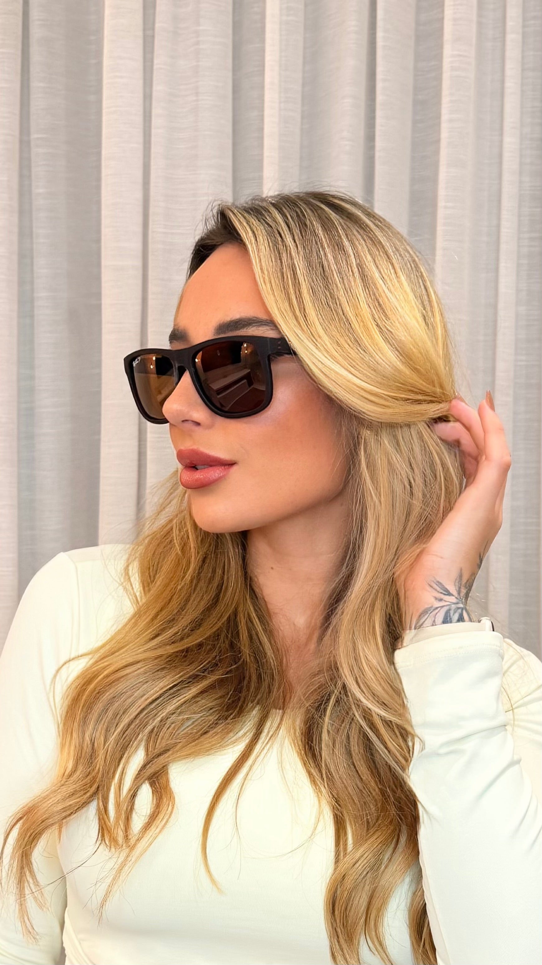 Óculos de Sol Ray-Ban Justin Polarizado Marrom