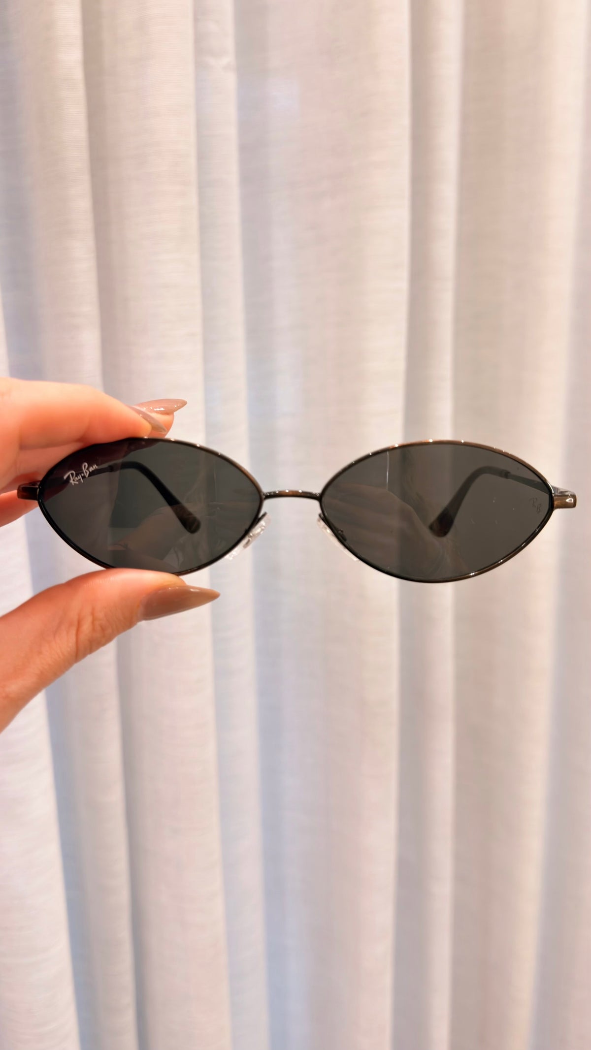 Óculos de Sol Ray-Ban Oval Slim Metal Preto