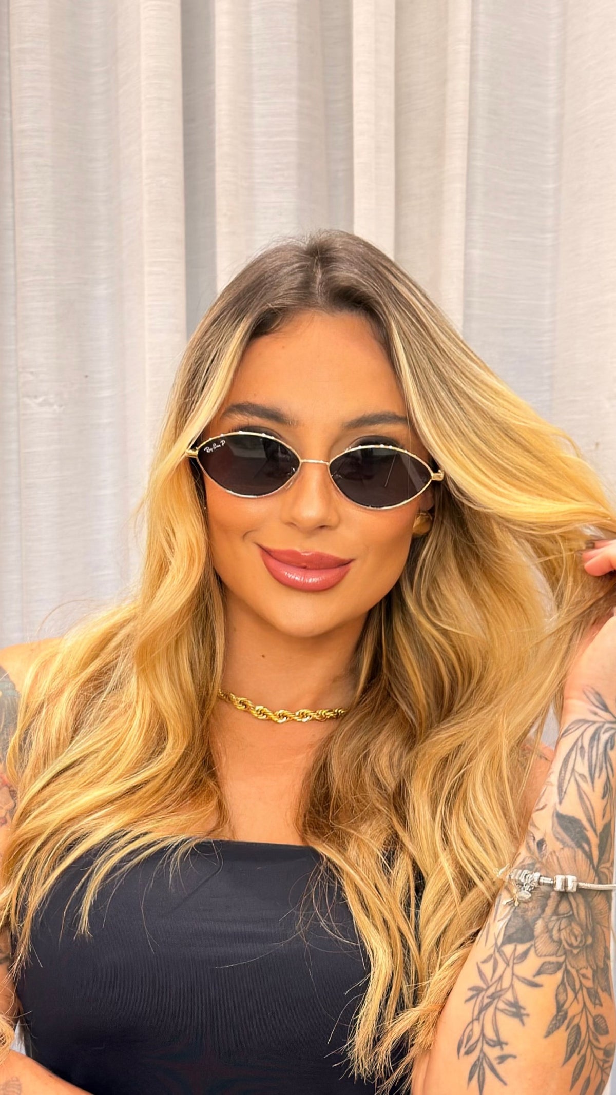 Óculos de Sol Ray-Ban Oval Metal Dourado Lente Polarizada