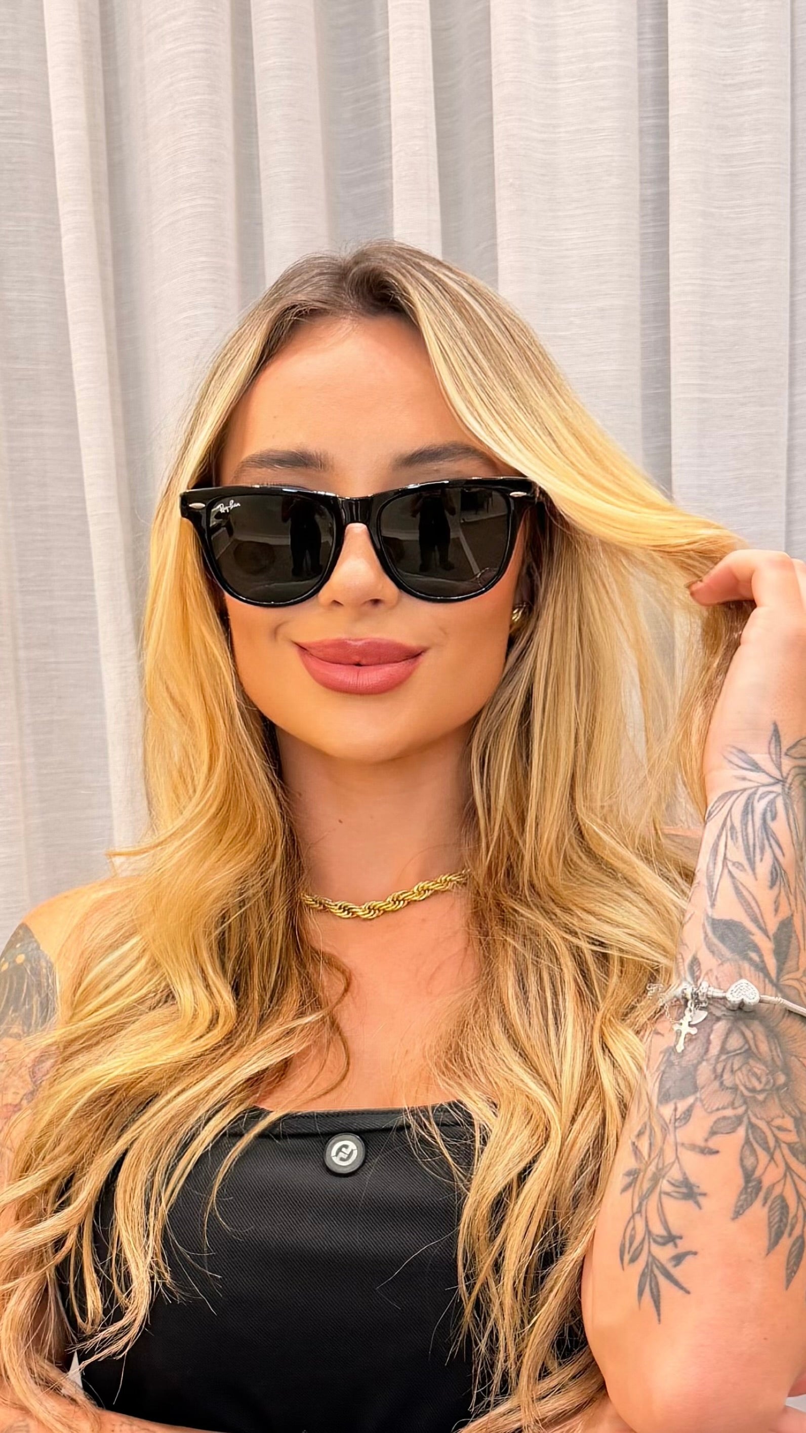 Óculos de Sol Ray-Ban Wayfarer Preto Clássico G-15