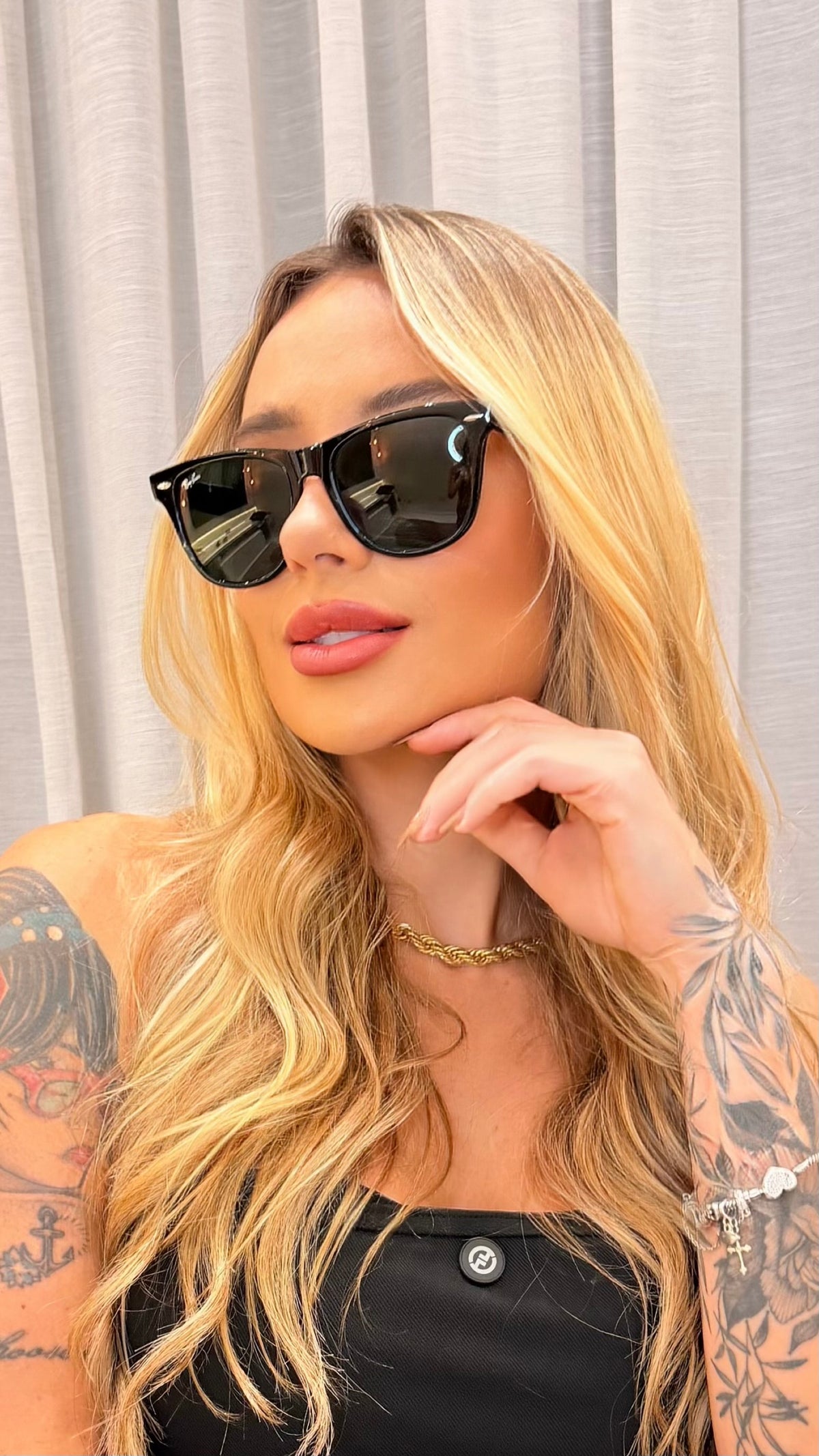 Óculos de Sol Ray-Ban Wayfarer Preto Clássico G-15