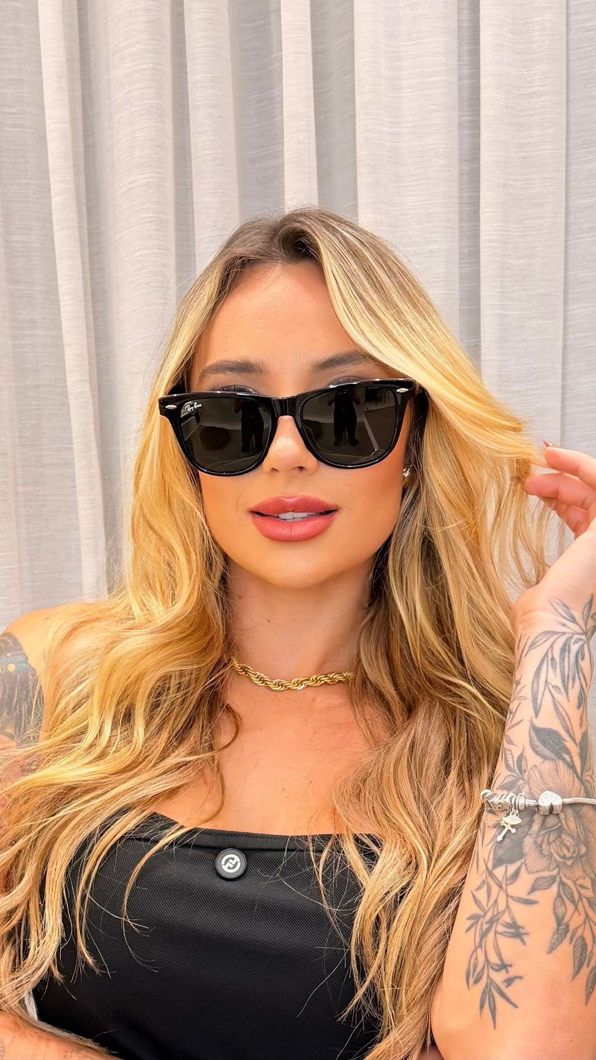 Óculos de Sol Ray-Ban Wayfarer Preto Clássico G-15
