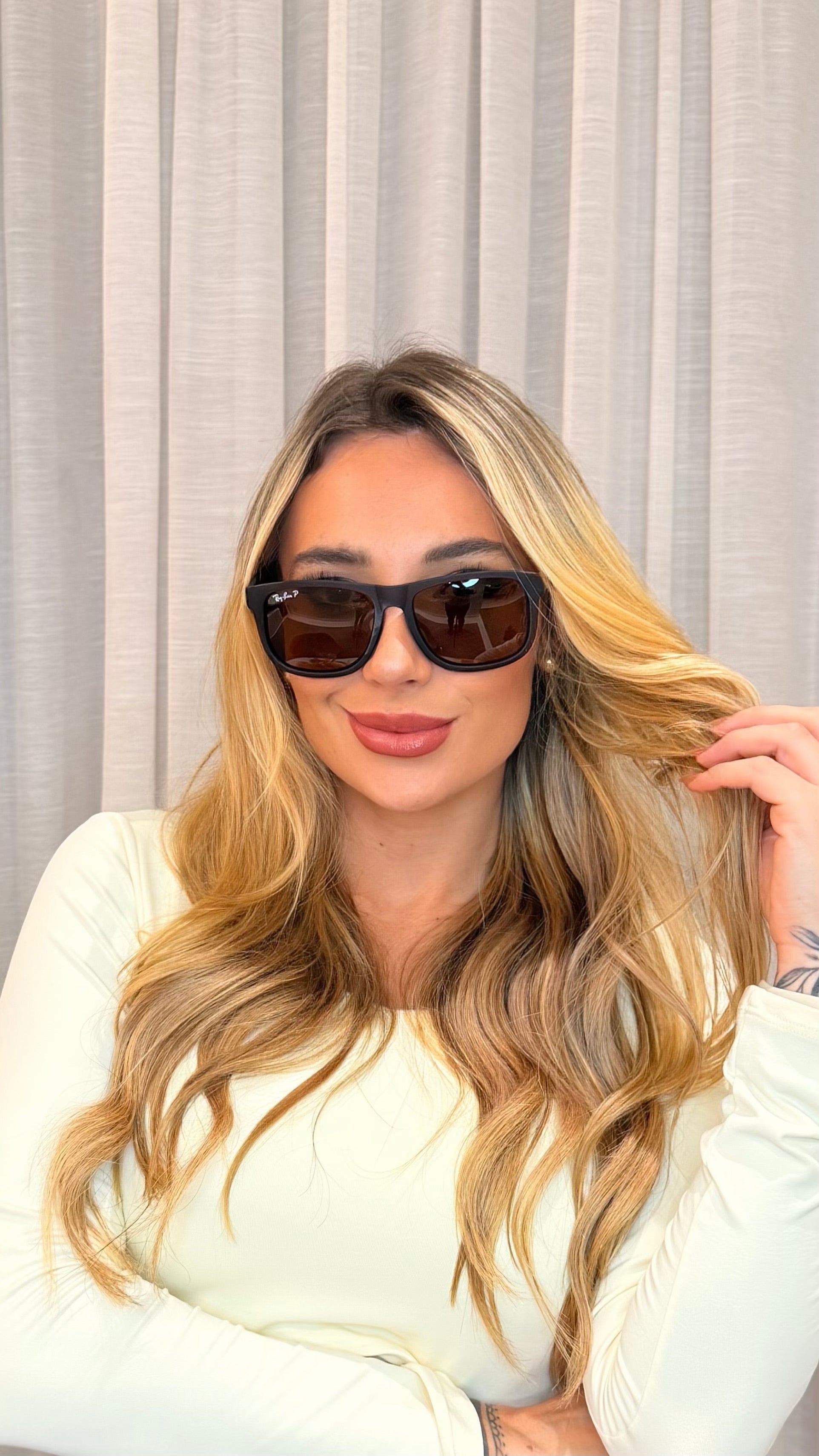 Óculos de Sol Ray-Ban Justin Polarizado Marrom