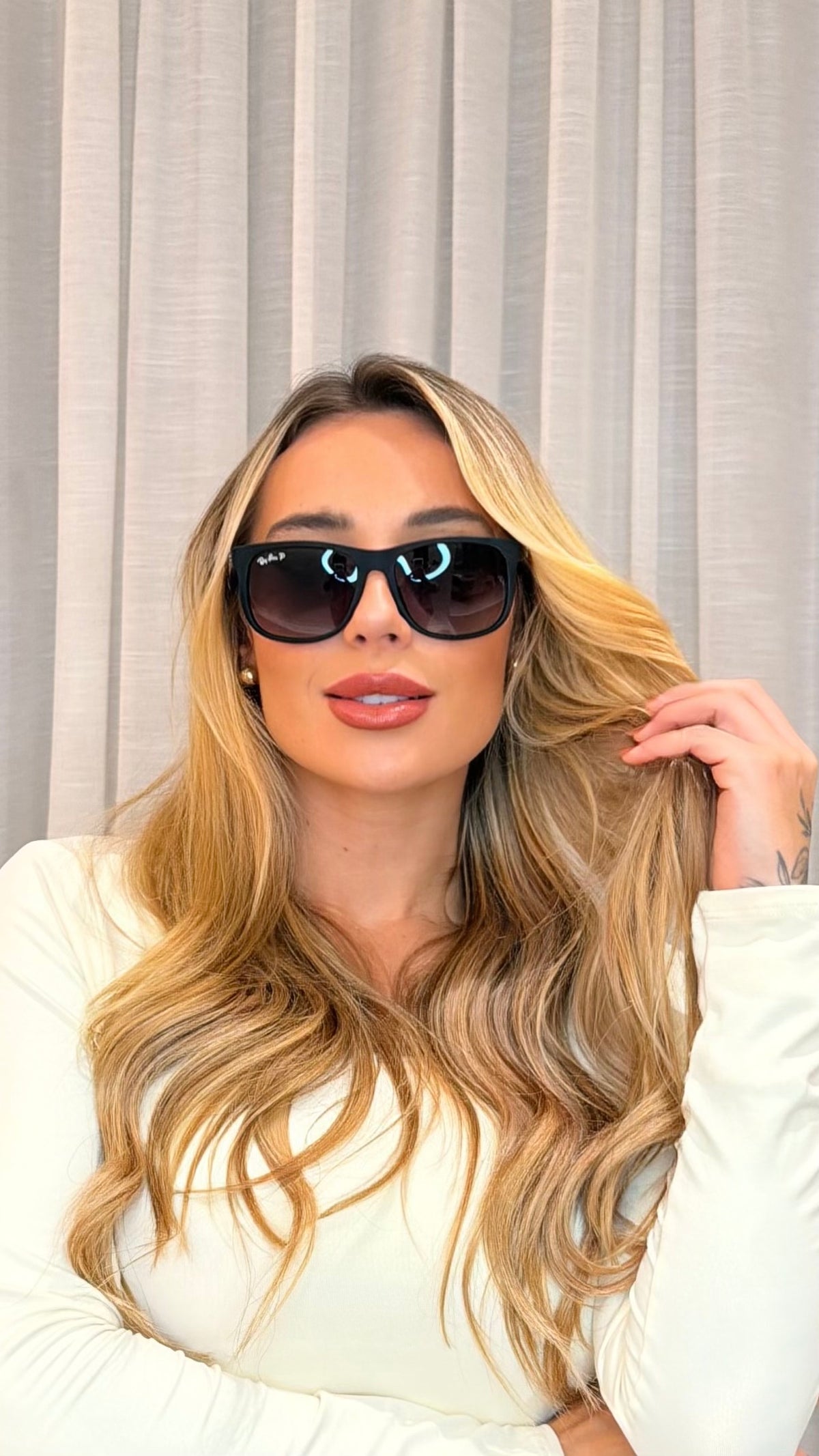 Óculos de Sol Ray-Ban Justin Preto Polarizado
