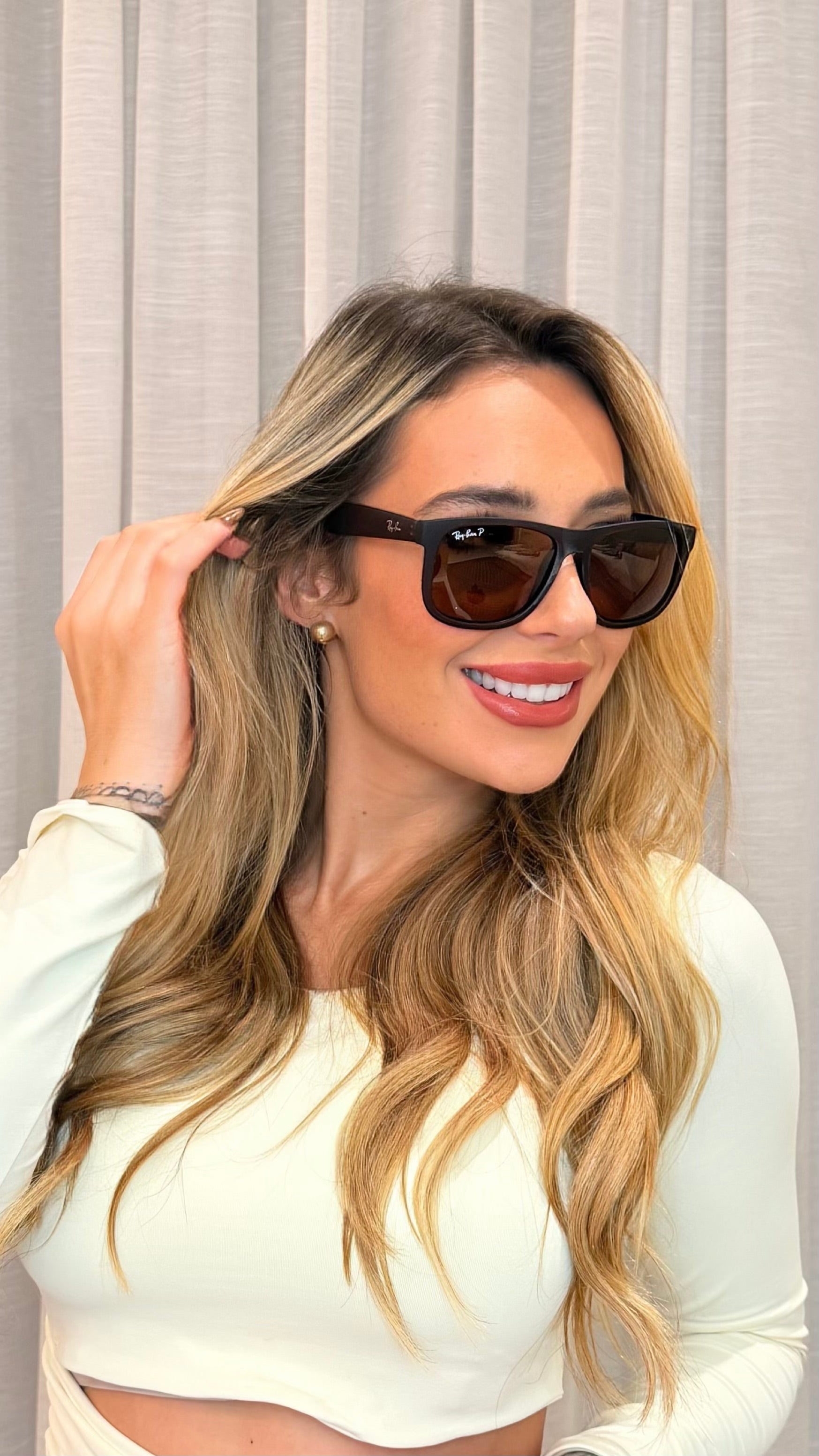 Óculos de Sol Ray-Ban Justin Polarizado Marrom